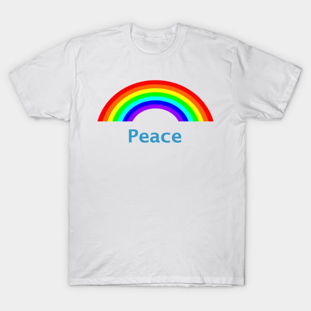 Blue Peace Rainbow T-Shirt by ellenhenryart